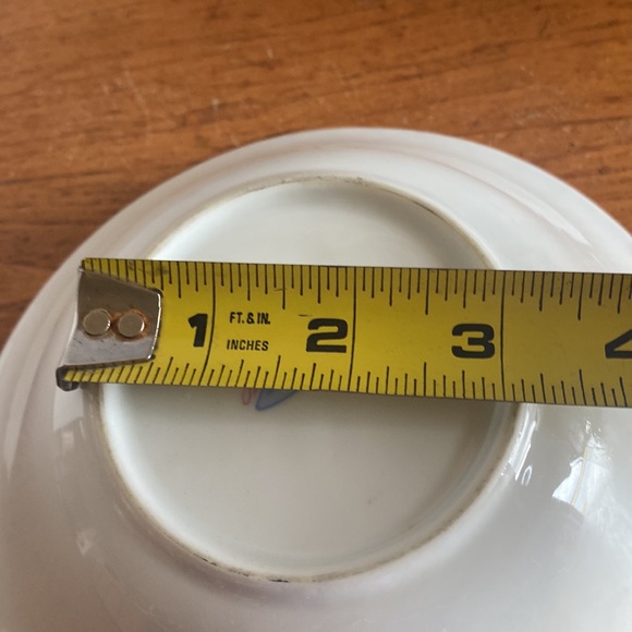 Vintage Yamatsu Japan china 7” bowl with peach luster edge and violet accents - Picture 7 of 7